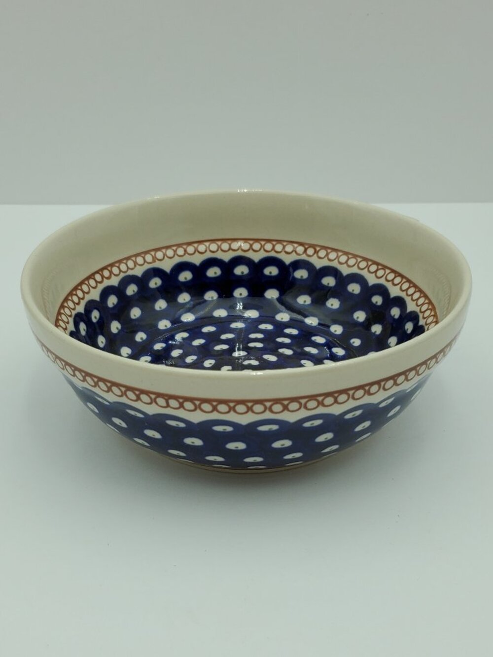 Polish Pottery Peacock Americana Soup Cereal All Purpose Bowl